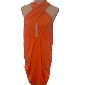 Orange Halter Neck shirt